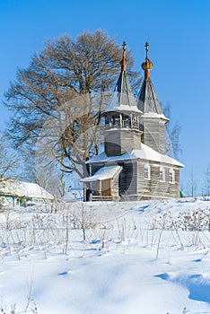 View of the old wooden chapel of St. George the Victorious