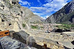 View Ollantaytambo from the hill of the Temple-peru-210