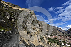 View Ollantaytambo from the hill of the Temple-peru-216