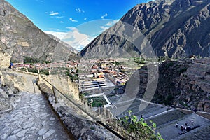 View Ollantaytambo from  the hill of the Temple-peru-238