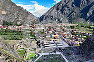 View Ollantaytambo from  the hill of the Temple-peru-239