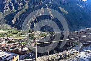 View Ollantaytambo from  the hill of the Temple-peru-244
