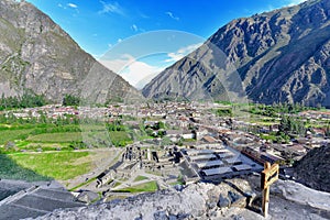 View Ollantaytambo from  the hill of the Temple-peru-245 photo