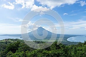 View of Ometepe Island and Concepcion Volcano from the Peak of Maderas Volcano photo