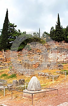 The view on Omphalos or Baetylus, Greece