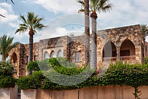 View of the one of the buildings in the historic city of Byblos. Lebanon