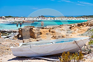 View of one of the many beaches of the island of Formentera