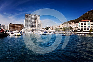 View of one of the Marina's in Gibraltar