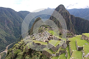 View of one of the New Seven Wonders of the World, Machu Picchu in Cusco Region, Peru