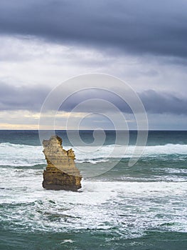 VIEW OF ONE OF THE STACKS - TWELVE APOSTLES, GREAT OCEAN ROAD, AUSTRALIA