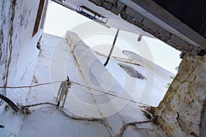 View of the one of the typical old courtyard of Tetouan Northern Morocco