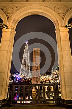 View onto Nostalgic Christmas Market Hamburg