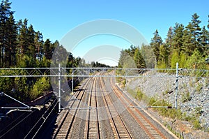 View onto a rails in finnland photo