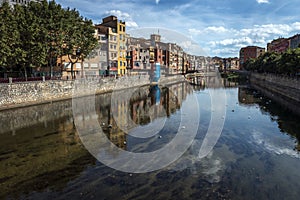 View of Onyar River, Girona, Spain