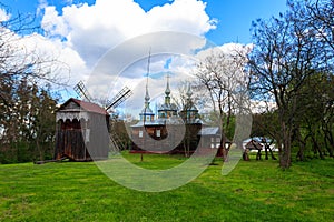 View of Open-air Museum of Folk Architecture and Folkways of Middle Naddnipryanschina in Pereyaslav, Ukraine