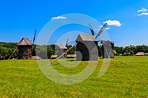 View of Open-air Museum of Folk Architecture and Folkways of Ukraine in Pyrohiv Pirogovo village near Kiev, Ukraine