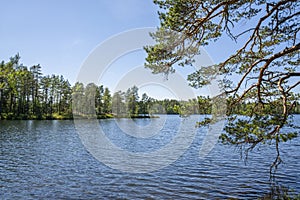 View of The Orajarvi Lake, Nuuksio, Espoo, Finland