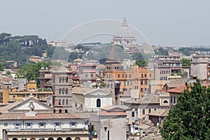 View from Orange Garden on Aventine Hill to Trastevere and Vatican, Rome, Italy