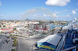 Oranjestad from cruise ship photo