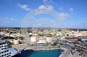 View of Oranjestad from cruise ship photo