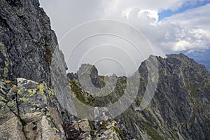 View of Orla Perc - the longest ridge trail in the High Tatras