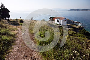 View of Orthodox church on the Thassos