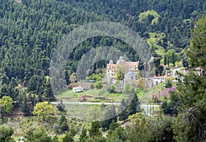 View of Osios David Monastery, Euboea, Greece