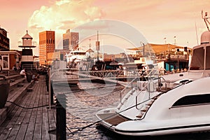 View of Oslo bay, Radhuset (city hall), Norway photo