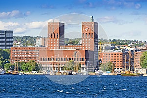 View of Oslo Town Hall from the sea