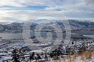 View of Osoyoos, BC on a cold winter day from Anarchist Mountain