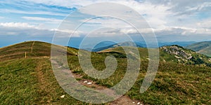 View from Ostredok hill in Velka Fatra mountains in Slovakia