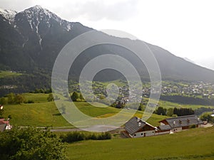 View of the Otztal valley in austria