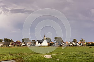 View on Oudeschild, a small historic town on the Wadden Island Texel, the Netherlands