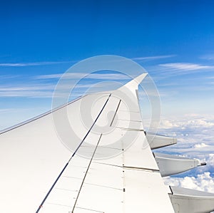 View out of an aircraft's window at high altitude