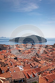 View out to Lokrum Island, near Dubrovnik, Croatia