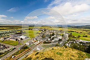 View out towards Snowdonia Mountains, Harlech North Wales