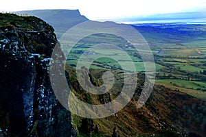 View from the outlook at Binevinagh mountain Derry northern Ireland