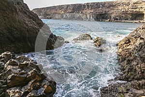 View outside Caleta negra cave Fuerteventura