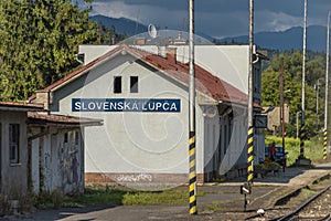 View outside train from Banska Bystrica to Brezno in summer day