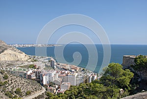 View over Alicante and sea at Costa Blanca, Spain