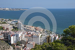 View over Alicante and sea at Costa Blanca, Spain