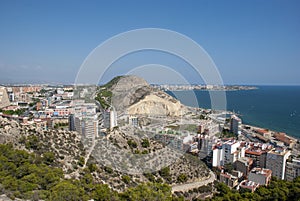 View over Alicante and sea at Costa Blanca, Spain