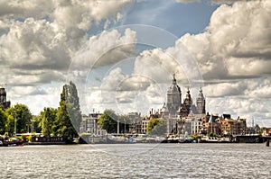 View over the Amstel in Amsterdam