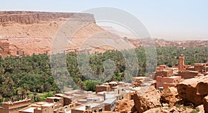 View over the ancient city and oasis of Tinerhir in Morocco