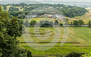 View over the ancient King`s Park and King`s Knot at Stirling, Scotland