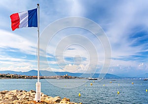 View over Antibes bay from Cap d`Antibes