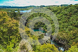 View over Aratiatia Rapids in Taupo, North Island, New Zealand