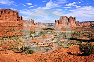 View over Arches National Park, with the Three Gossips and Organ formations, Utah, USA photo