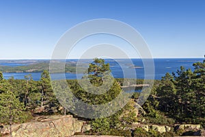 View over the archipelago in High Coast area i Vasternorrland Sweden photo