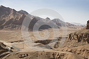 View over the Bafgh desert from Chak Chak, Iran